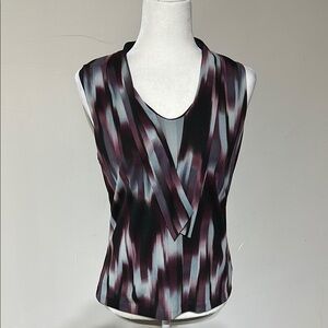 Jones New York Sleeveless Blouse – Purple Ombre Abstract Print – Size M